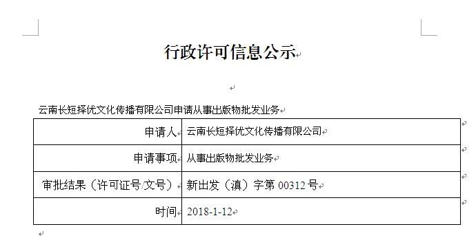 云南长短择优文化传播申请出版物批发业务 市场新布局与行业审视